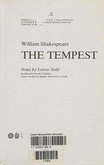 William Shakespeare, "The tempest" : notes / by Loreto Todd