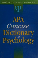 APA concise dictionary of psychology / by the American Psychological Association.