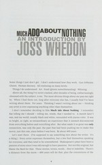 Much ado about nothing : a film / by Joss Whedon ; based on the play by William Shakespeare.